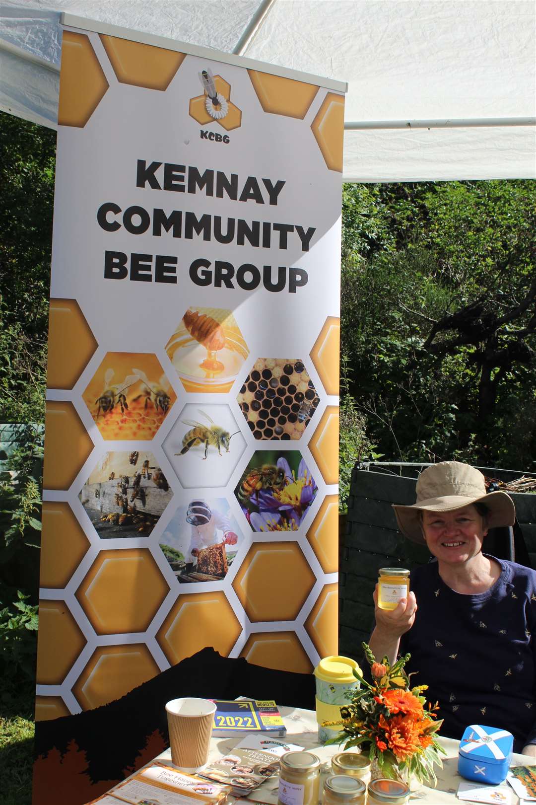 Chair of Kemnay community bee group Sonya MacPherson was happy to tell customers all about the fascinating subject of bee keeping which can bring the countryside to life at Birley Bush open day in KemnayPicture: Griselda McGregor