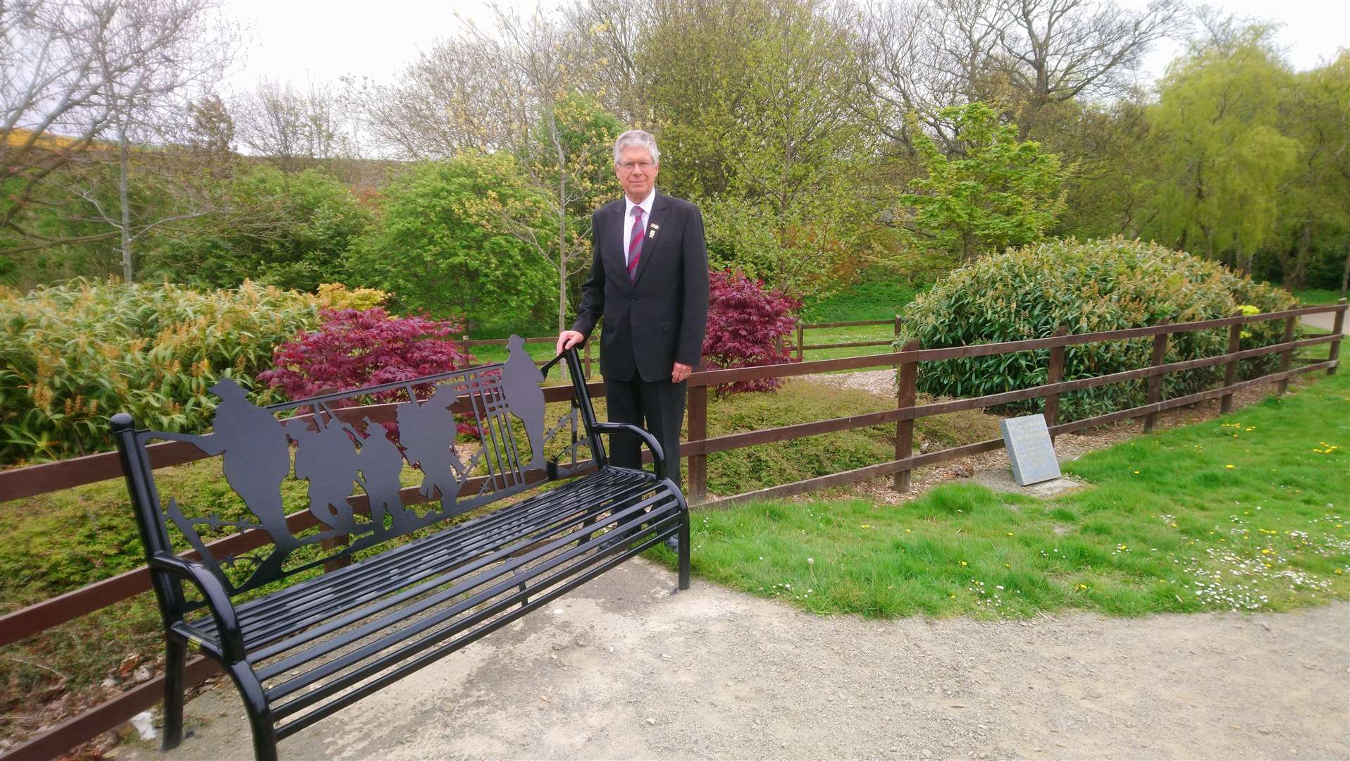 Lord Lieutenant of Banffshire Andrew Simpson paid tribute at a number of war memorials, including in the grounds of Duff House in Banff.