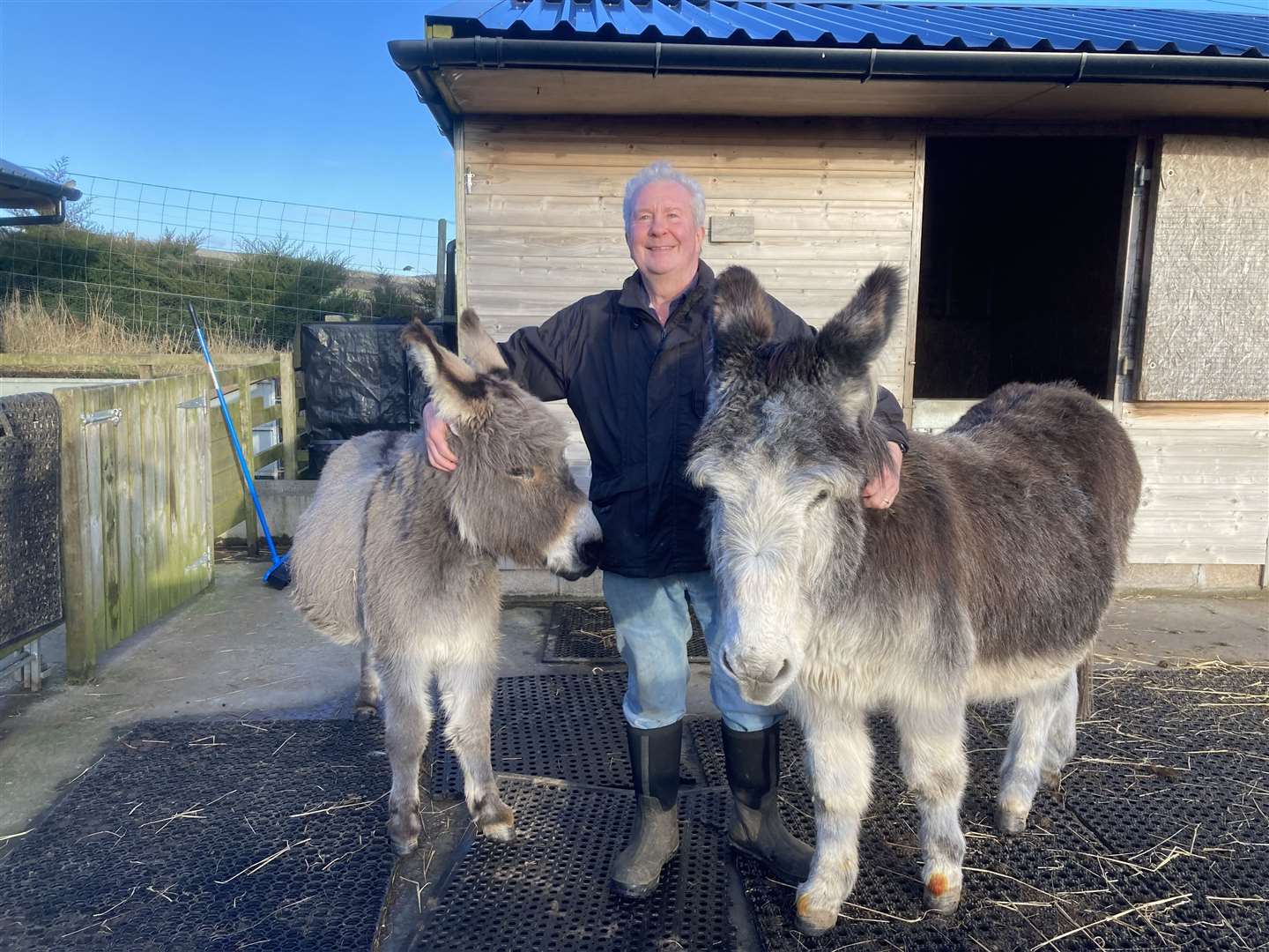Mike with Bob and Raffles. Pictre: The Donkey Sanctuary.