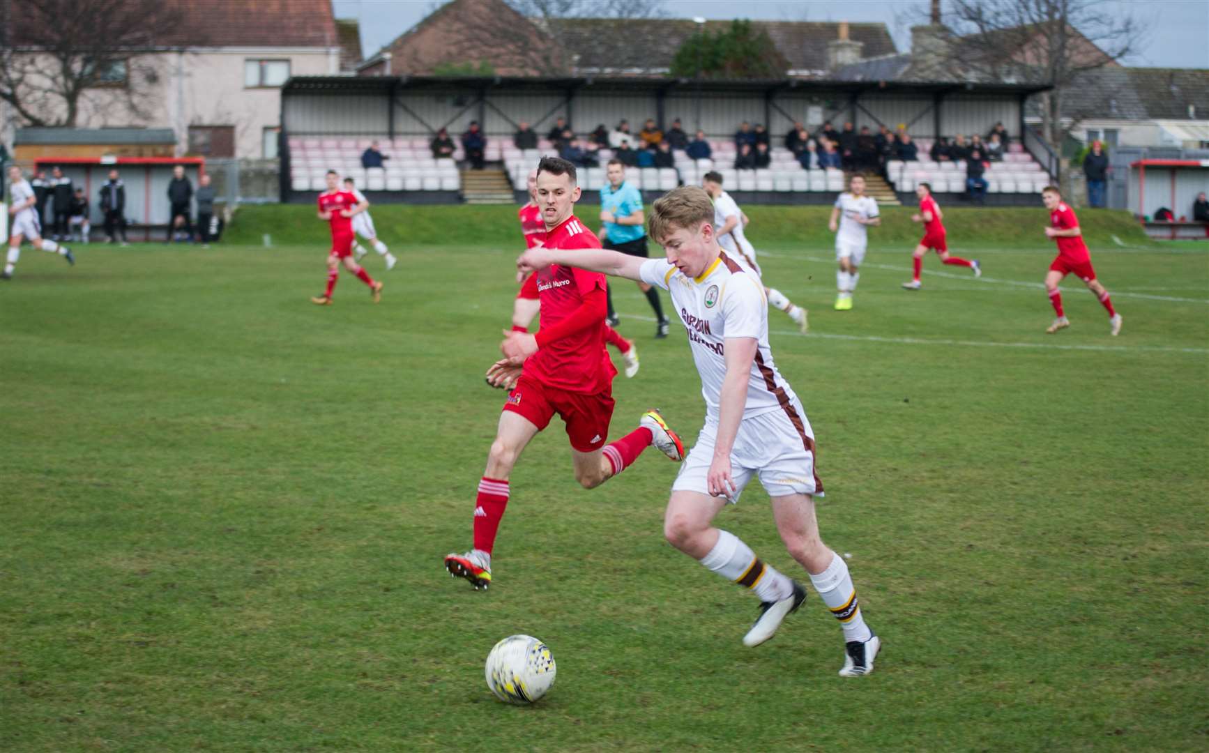 Joe Gauld in action for Forres Mechanics ..Picture: Becky Saunderson..