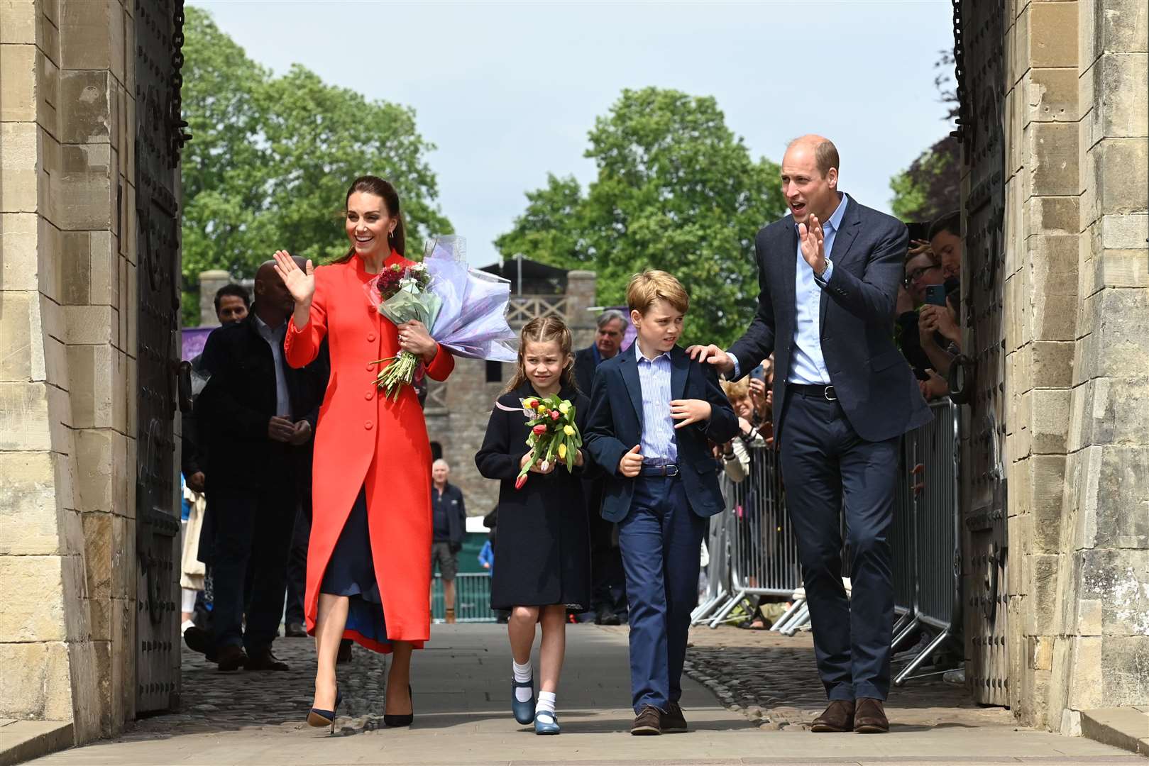 William, Kate, George and Charlotte on a visit to Cardiff during the Jubilee celebrations (Ashley Crowden/PA)