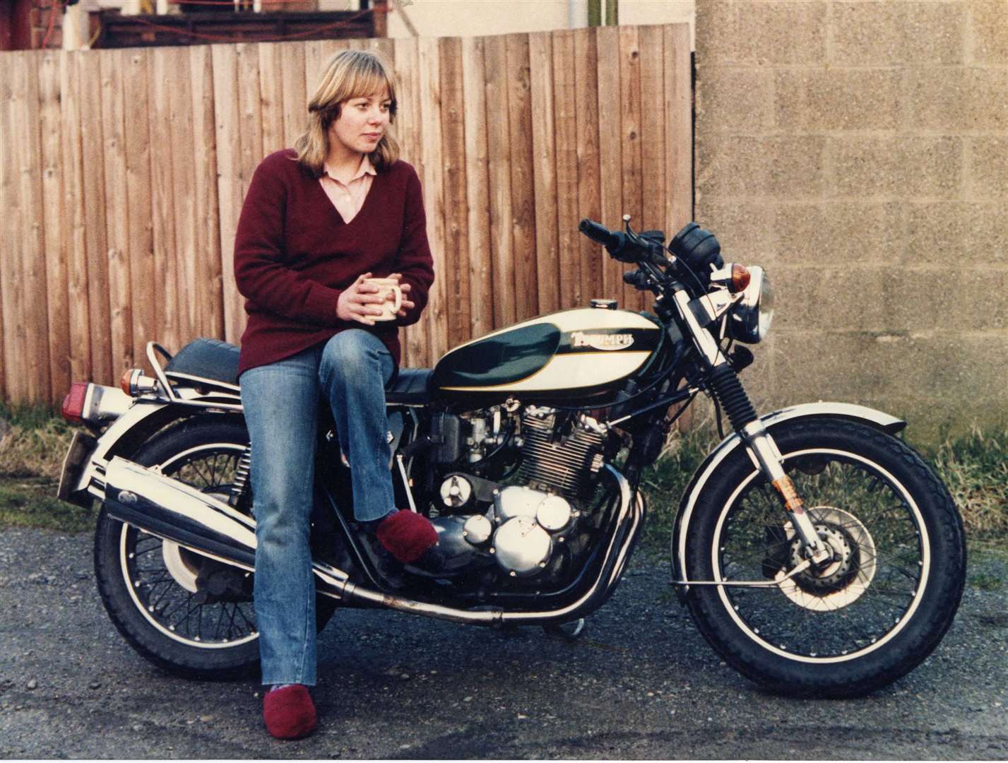 Mandy Ward with their T160 Trident (late 70’s)