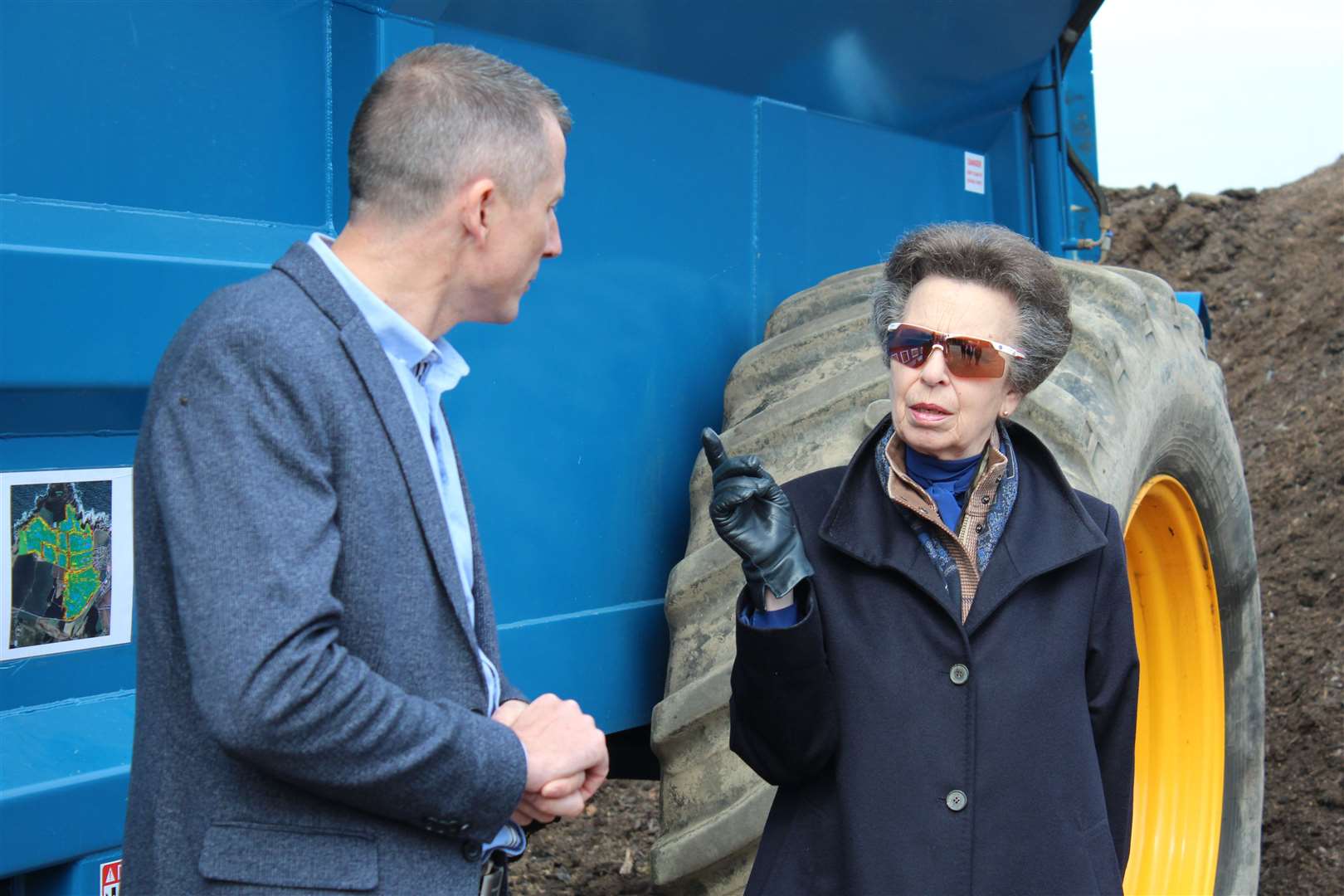 Princess Anne visited Gray Composting Services near Fordyce. Picture: Kyle Ritchie