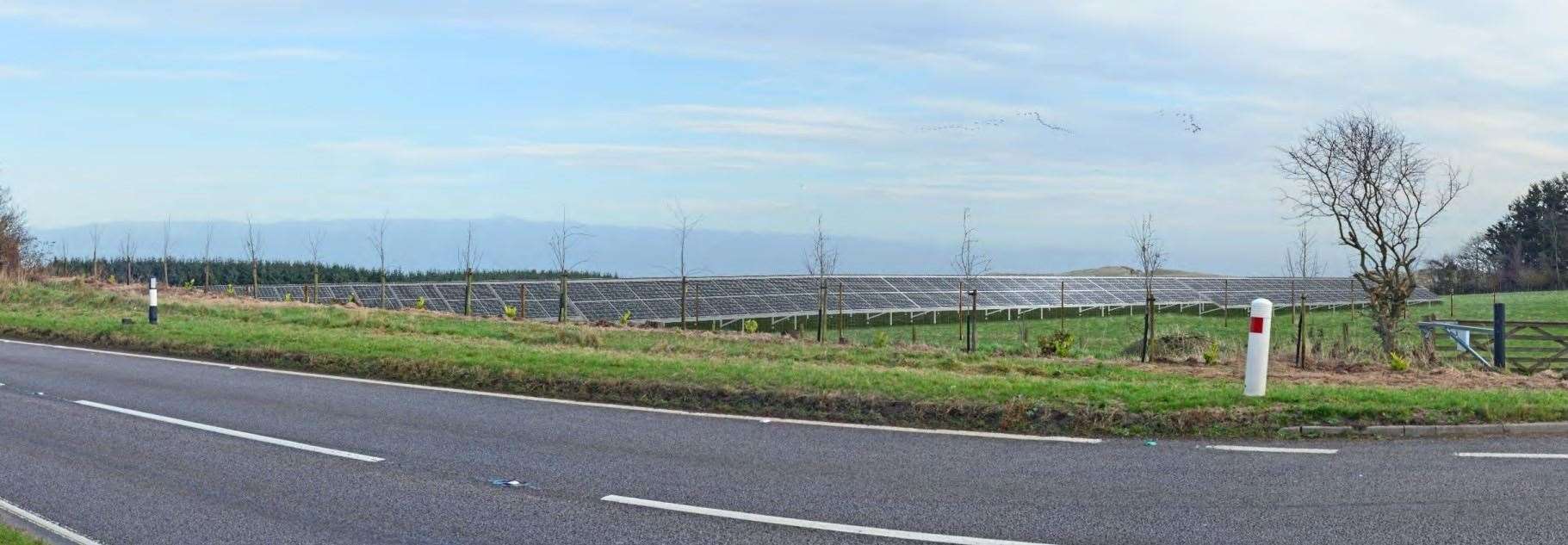 An impression of how the solar farm at St Fergus would look