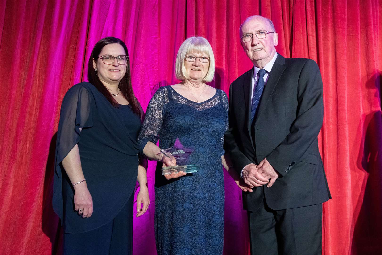 Anne and Alan Doughty were awarded Hero of Heroes presented by Geraldine McKillop, Manager for A M McPherson. ..Moray and Banffshire Heroes Awards 2023, Brodie Countryfare...Picture: Beth Taylor.