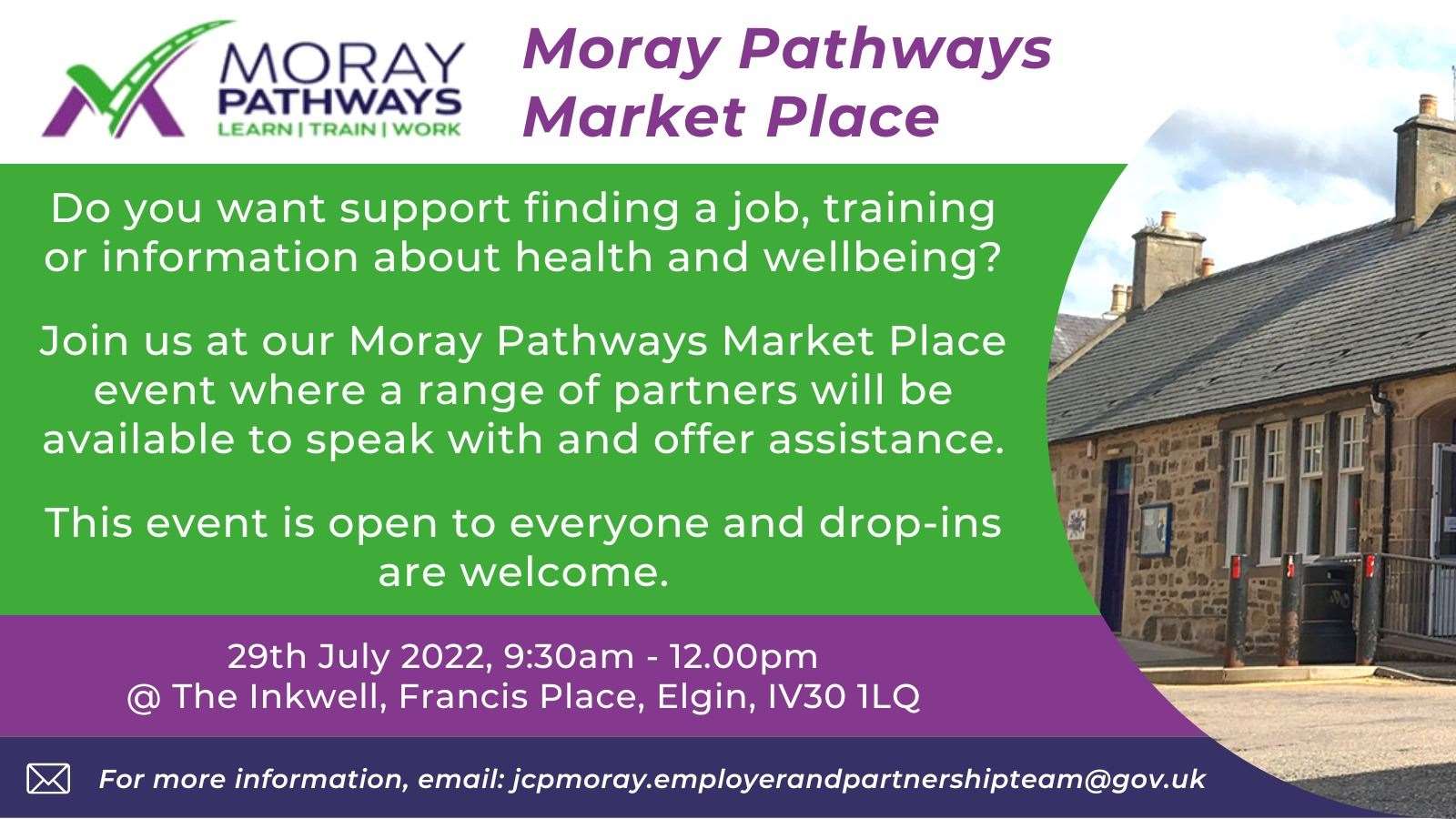 The next Moray Pathways Marketplace is due on July 29.