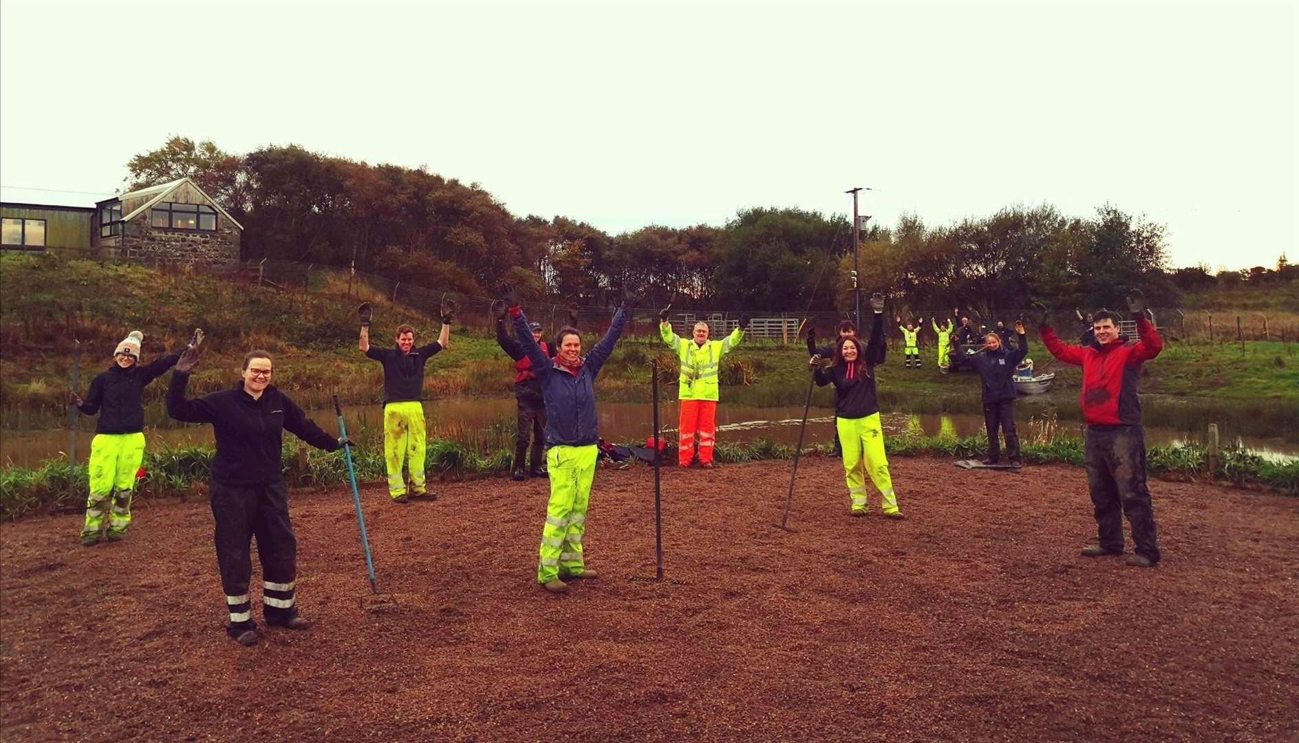 11 volunteers worked to help teams at RSPB Loch of Strathbeg. Picture courtesy of Joanna Thow