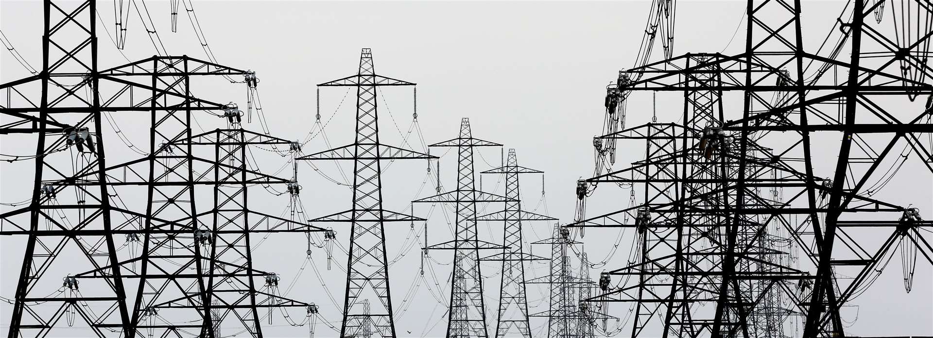 General view of electricity pylons near Lydd, Kent (Gareth Fuller/PA)
