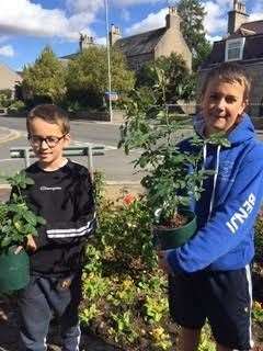 Max and Ben who helped tidy up the garden at the bottom of Cuninghill Road in Inverurie