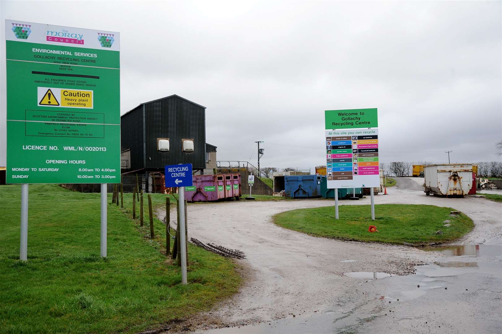 The Gollachy recycling centre has been closed due to technical issues. Picture: Eric Cormack