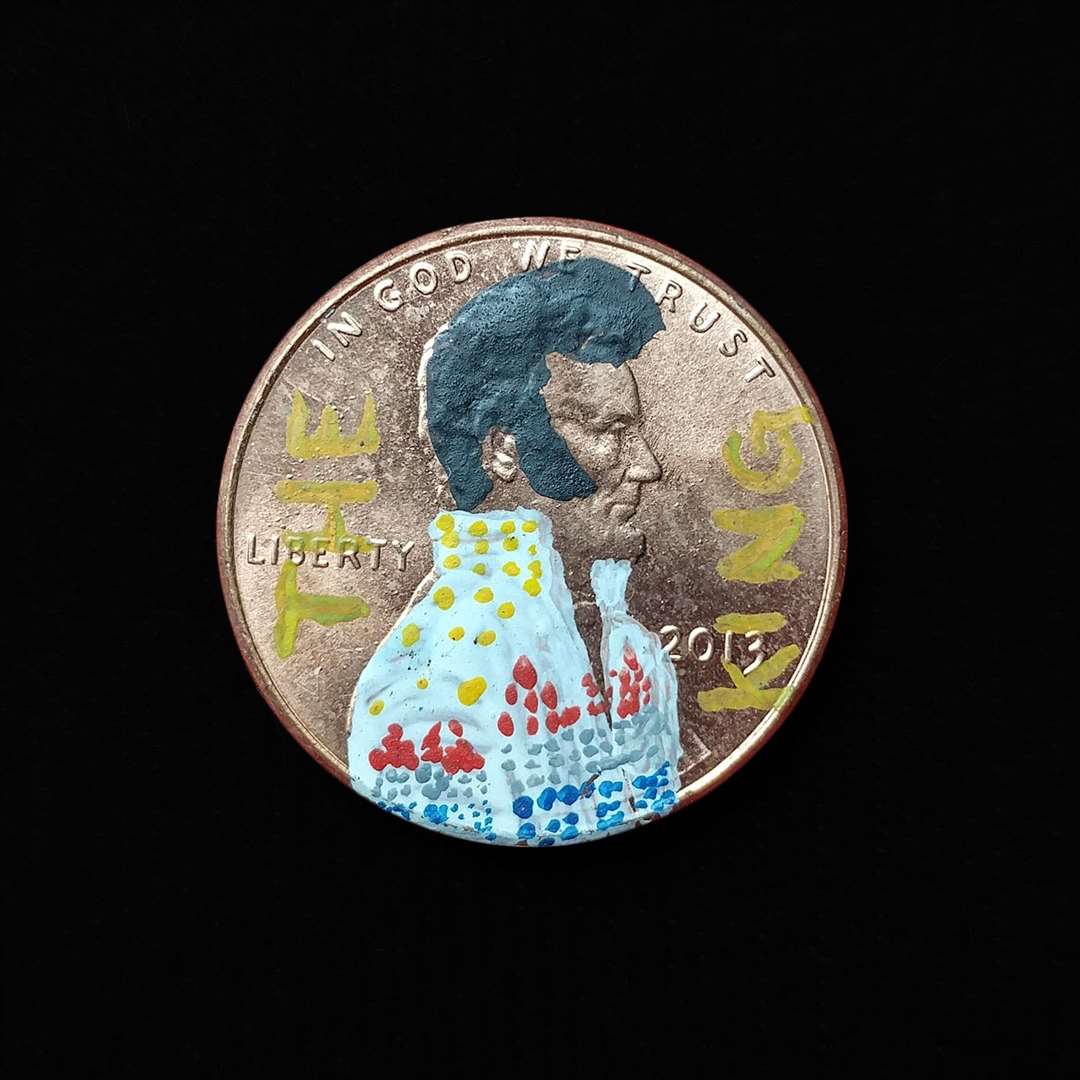 Cody TheCreative’s painting of Elvis on a penny (Cody TheCreative/Penny Pop Art)
