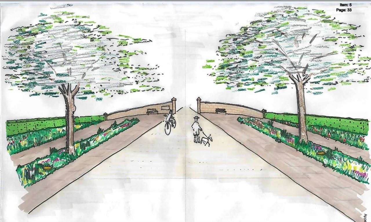 An indicative drawing shows how the entrance will look to the park at Uryside.