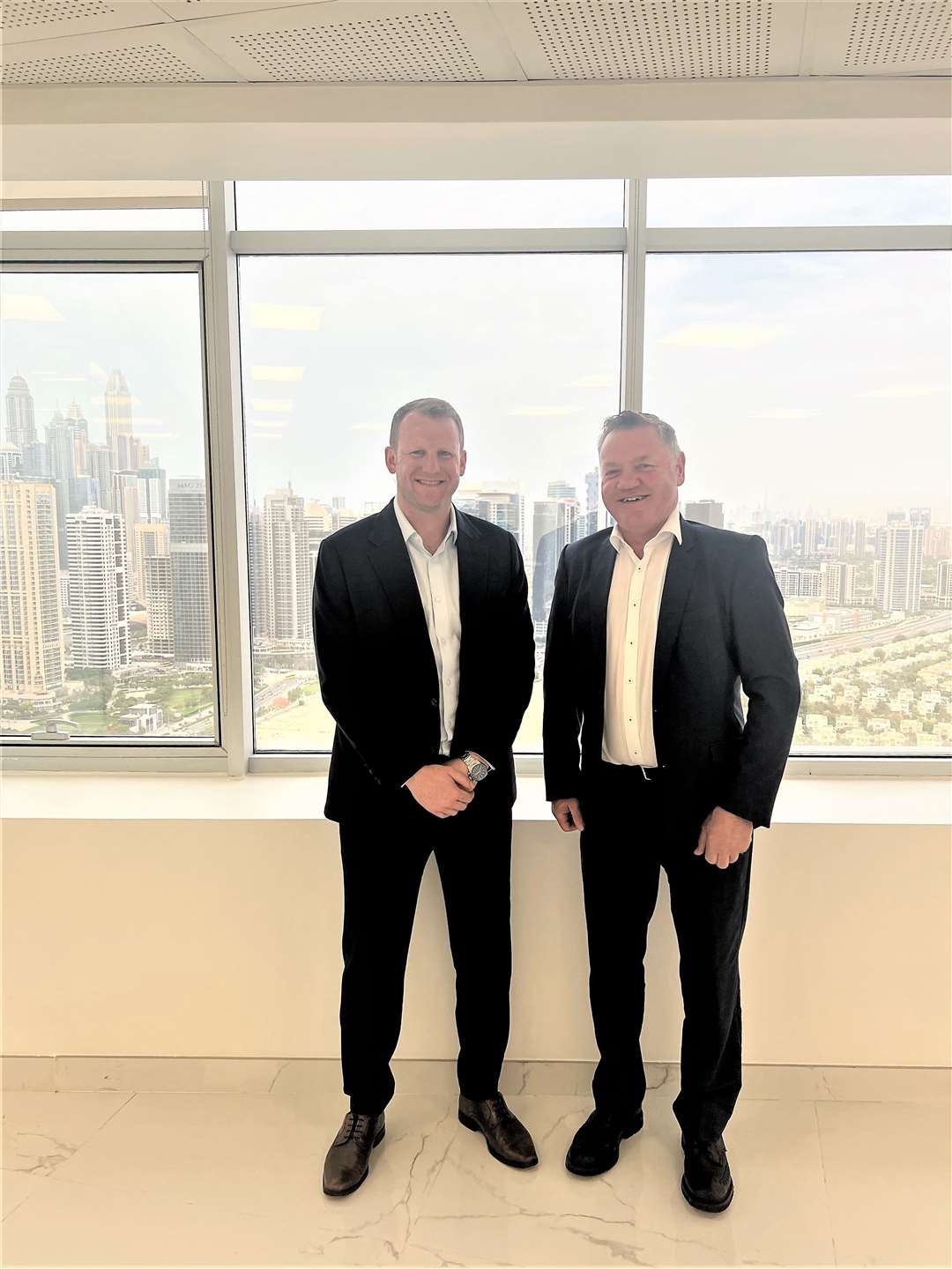 Ross Anderson, Regional Manager at ACE Winches and Alfie Cheyne, Founderand Chairman at ACE Winches, pictured in Dubai.