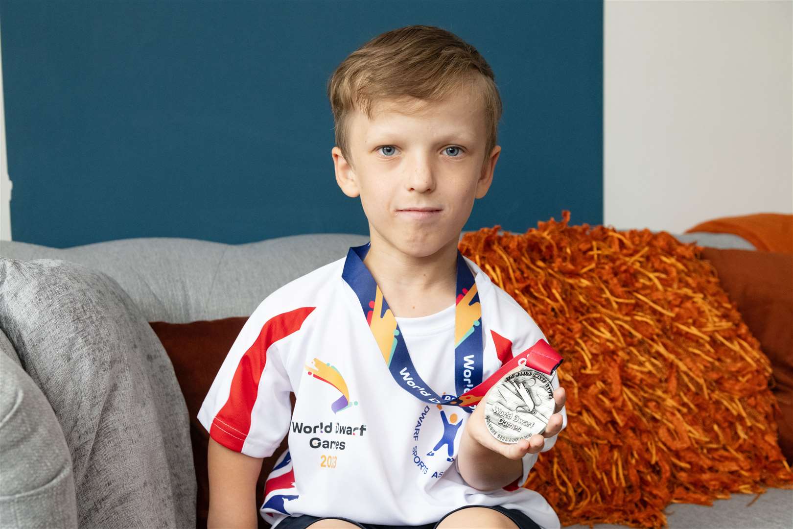 Kristian Barrett (10) won silver in basketball at the recent World Dwarf Games in Cologne, Germany...Picture: Beth Taylor.