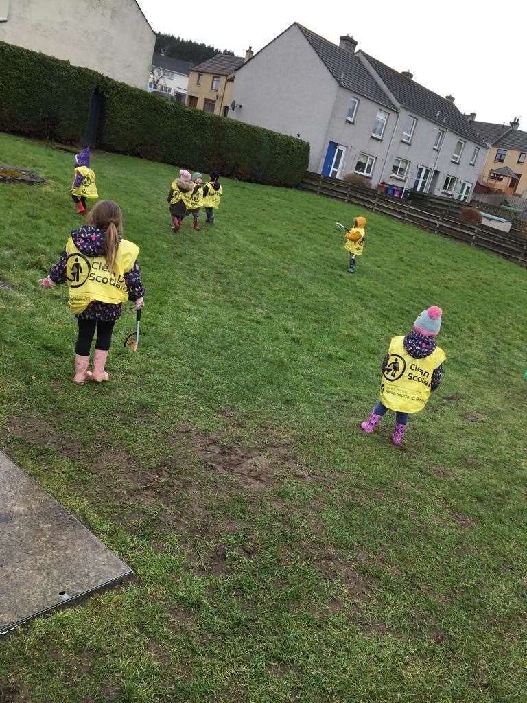 A small but dedicated team from the nursery covered a wide area and managed to clear the football pitch and surrounding play area.