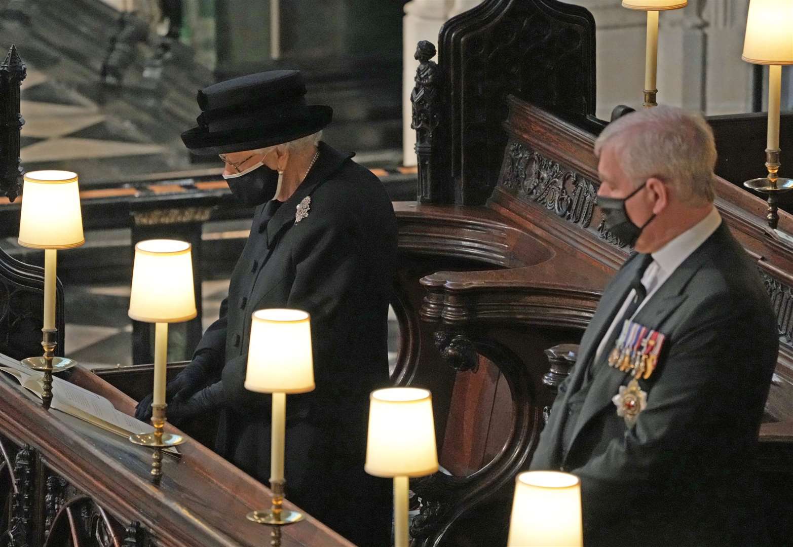 The Queen sat on her own at the funeral (Yui Mok/PA)