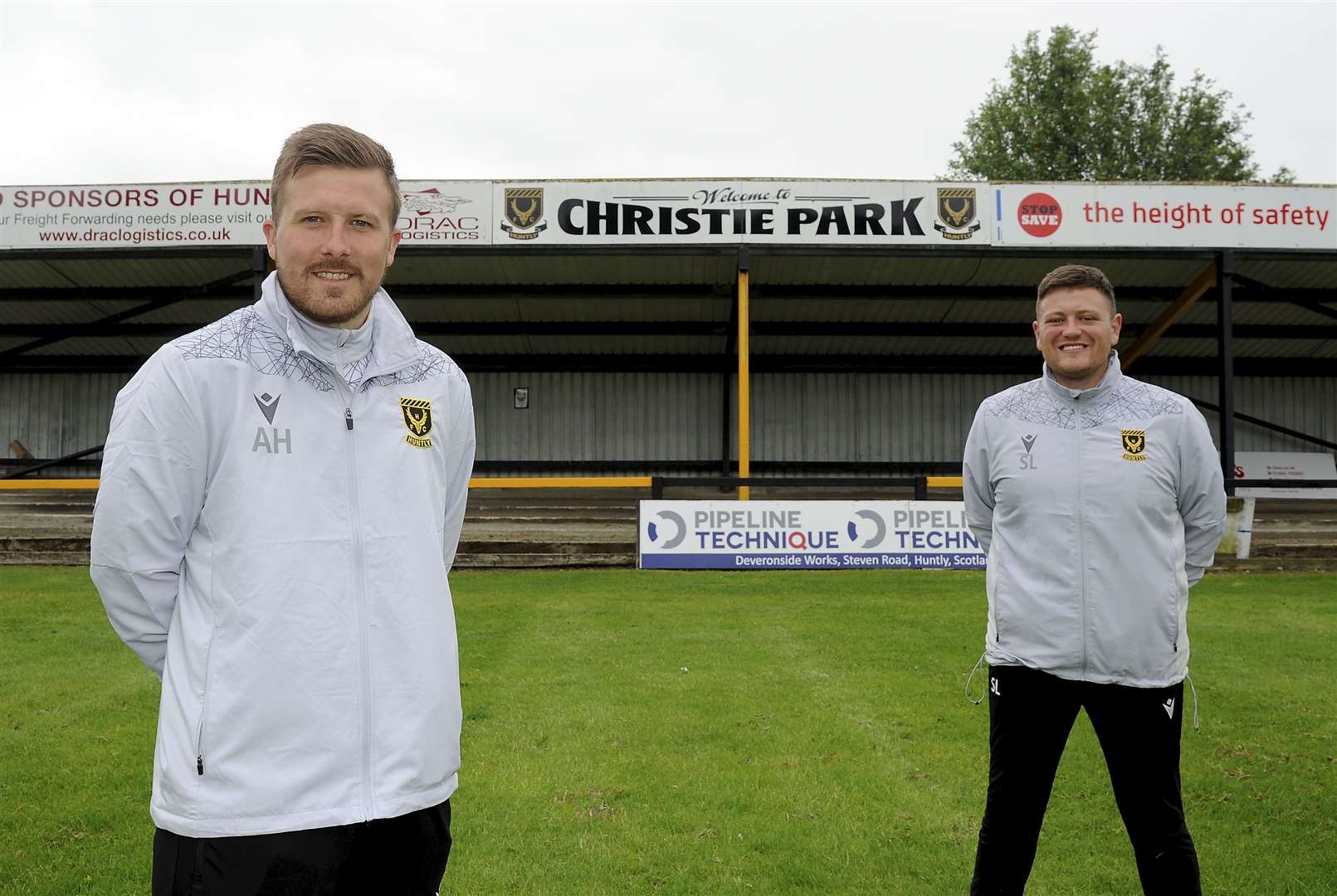 Huntly manager Allan Hale and assistant manager Stefan Laird. Picture: Becky Saunderson.