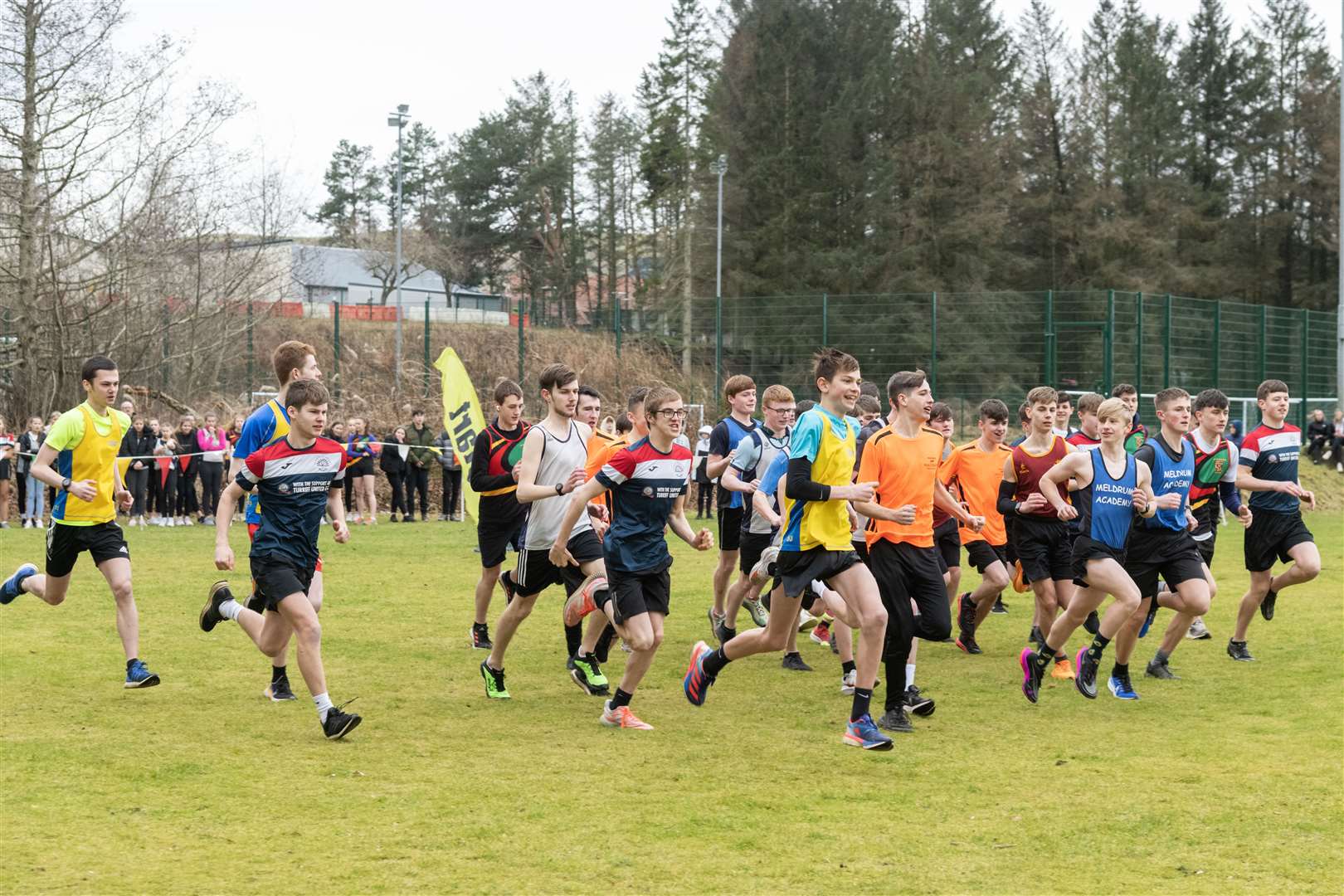 Gordon Schools Inter-Schools Cross Country Senior Boys' Race Start in Huntly... Photo: Beth Taylor.