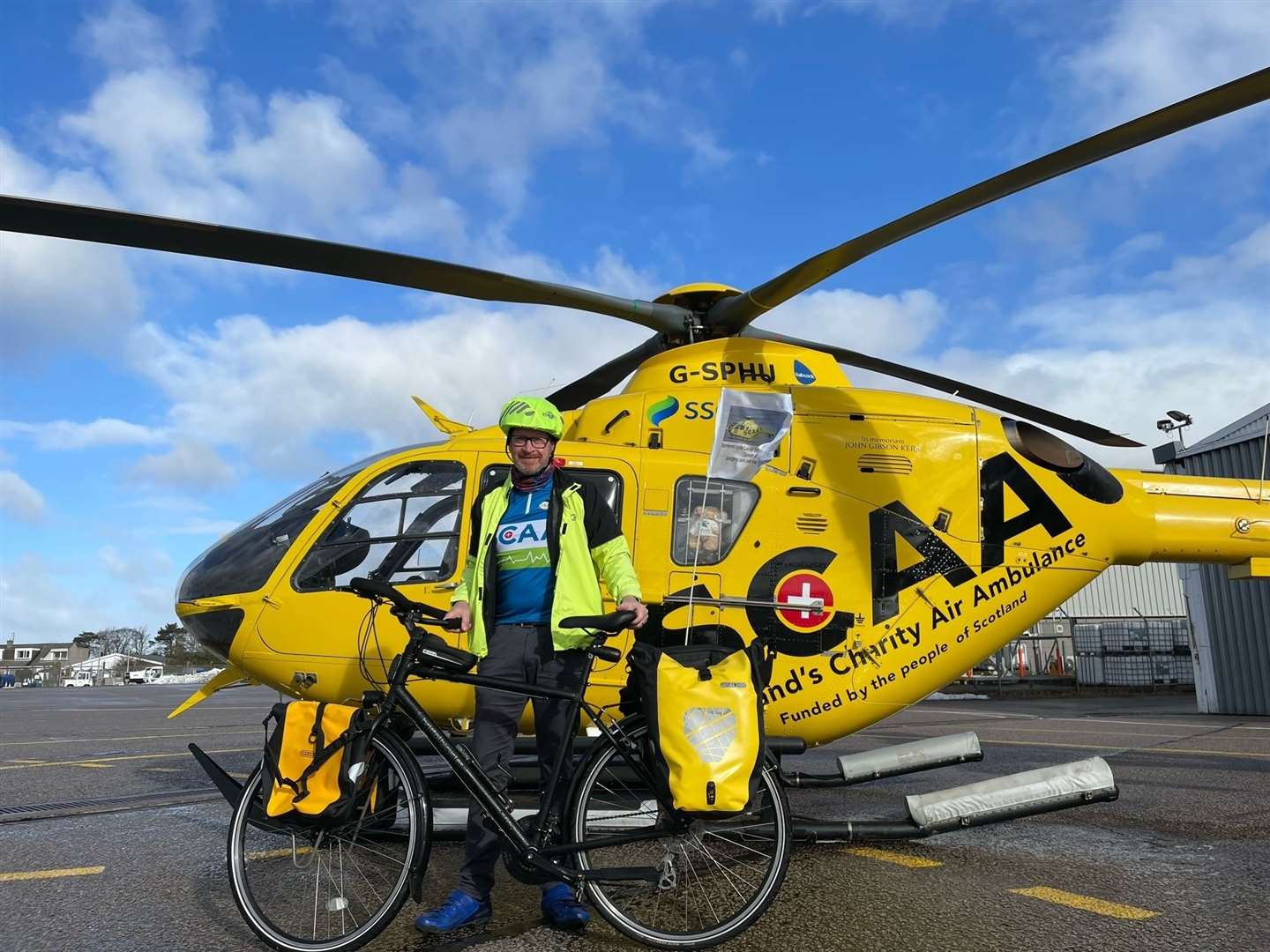Barry Watt's cycling marathon is to raise money for Scotland's Charity Air Ambulance.