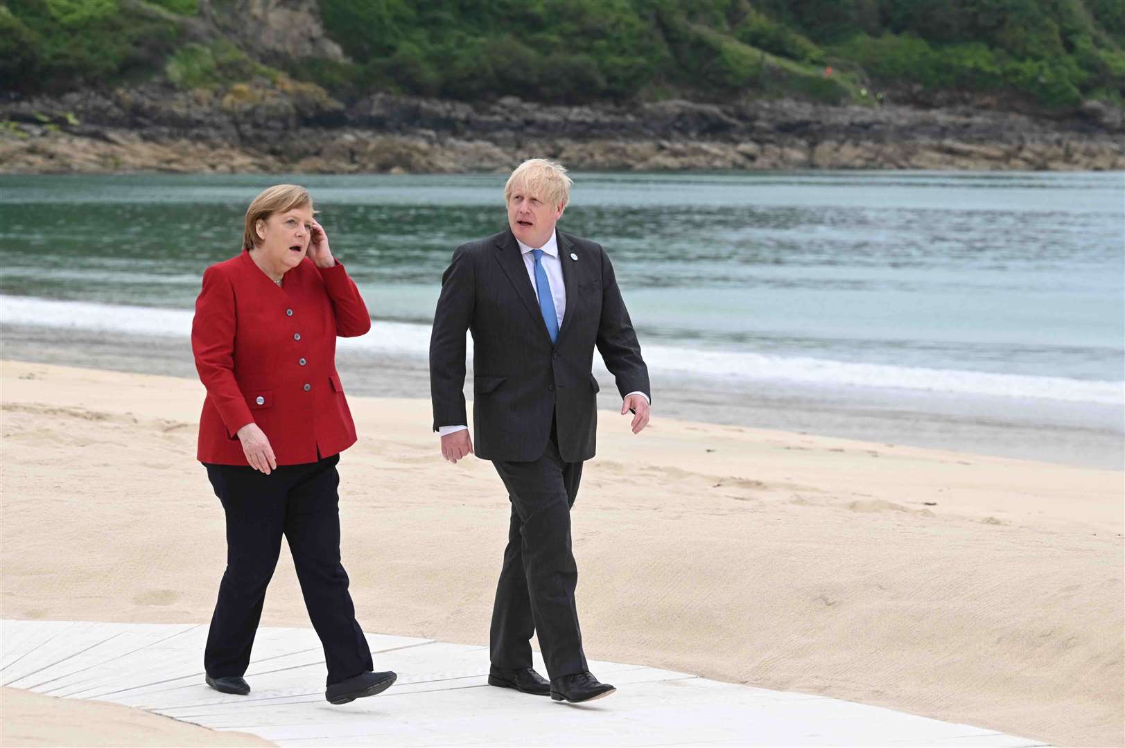 The two leaders met at the G7 summit in Cornwall last month (Leon Neal/PA)