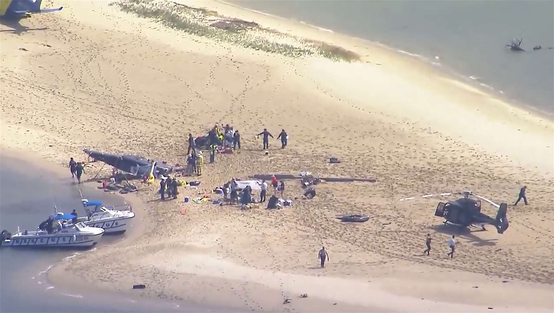Two helicopters collided in the Australian tourist hotspot on Monday afternoon (CH9/AP)