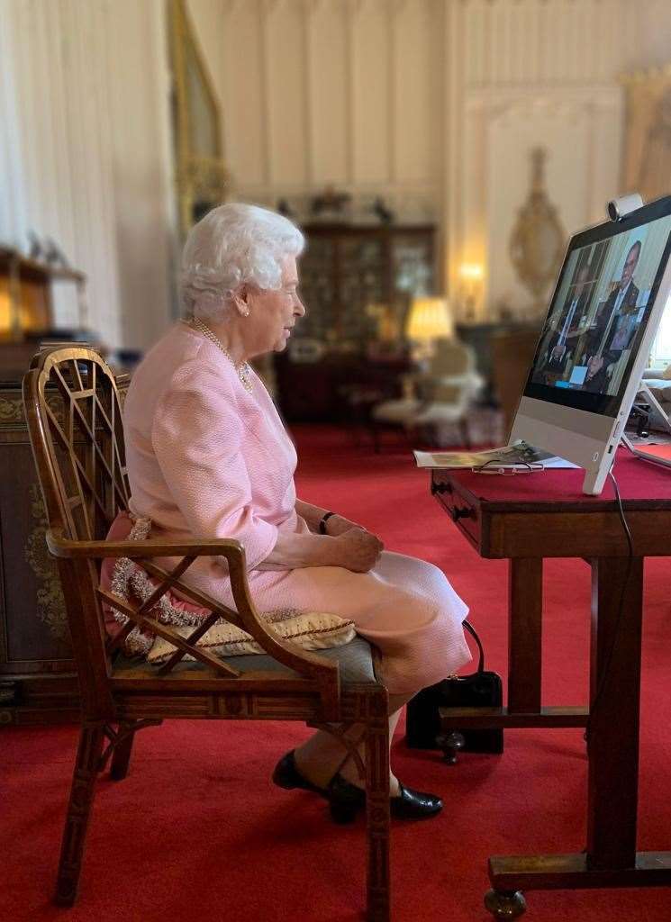 The Queen on the call to Australia (Buckingham Palace/PA)