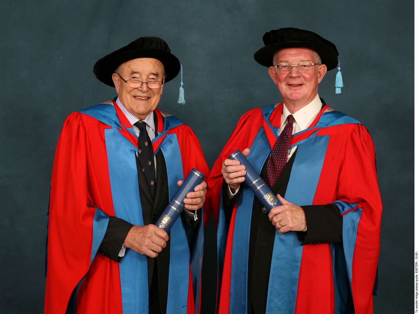 Hip creators Prof Robin Ling (left) and Dr Clive Lee received honorary degrees from the University of Exeter in 2009 (University of Exeter/PA)