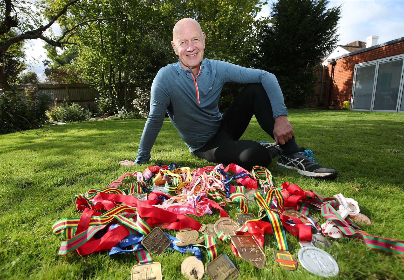 Terry Macey with his London Marathon medals at his home in Blackheath, south east London (Yui Mok/PA)