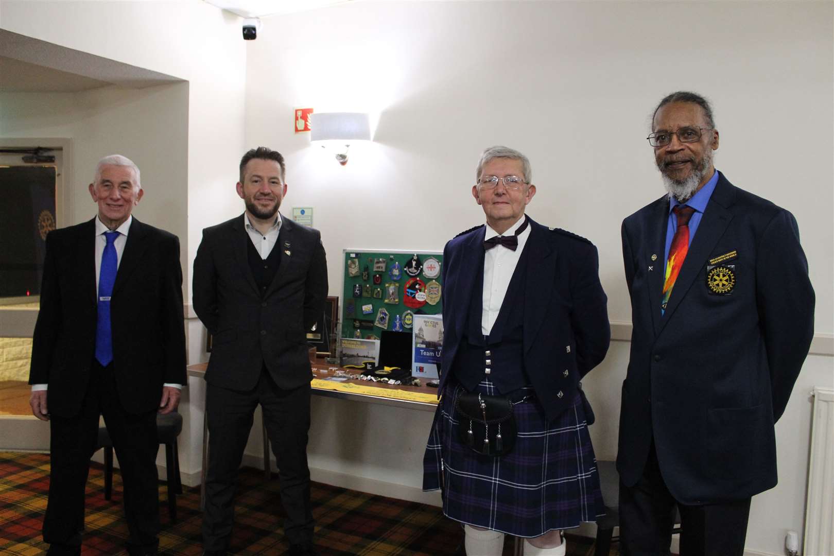 At the Celebrating Banffshire fundraiser (from left) are Dave Curry from Diabetes Scotland, Invictus Games athlete David Jarvis, Rotary Club of Banff president John Calder and Rotary 1010 district governor Jim Hatter.