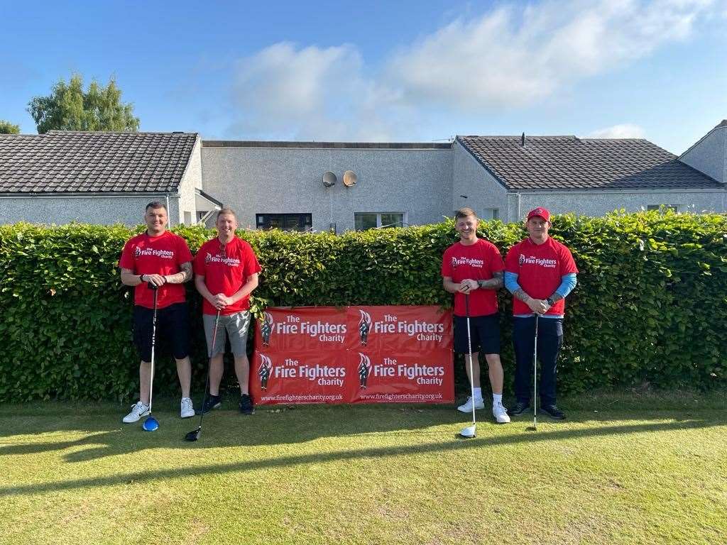 Blazing a trail around the course were Keith firefighters Gregg McWilliam, Paul Winton, Kyle Cooper and Colin Simpson.