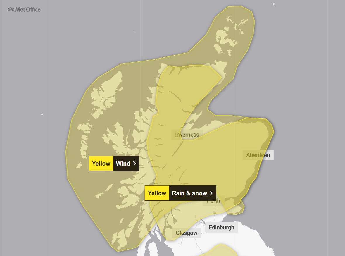 The Met Office has updated its yellow weather warning for wind.