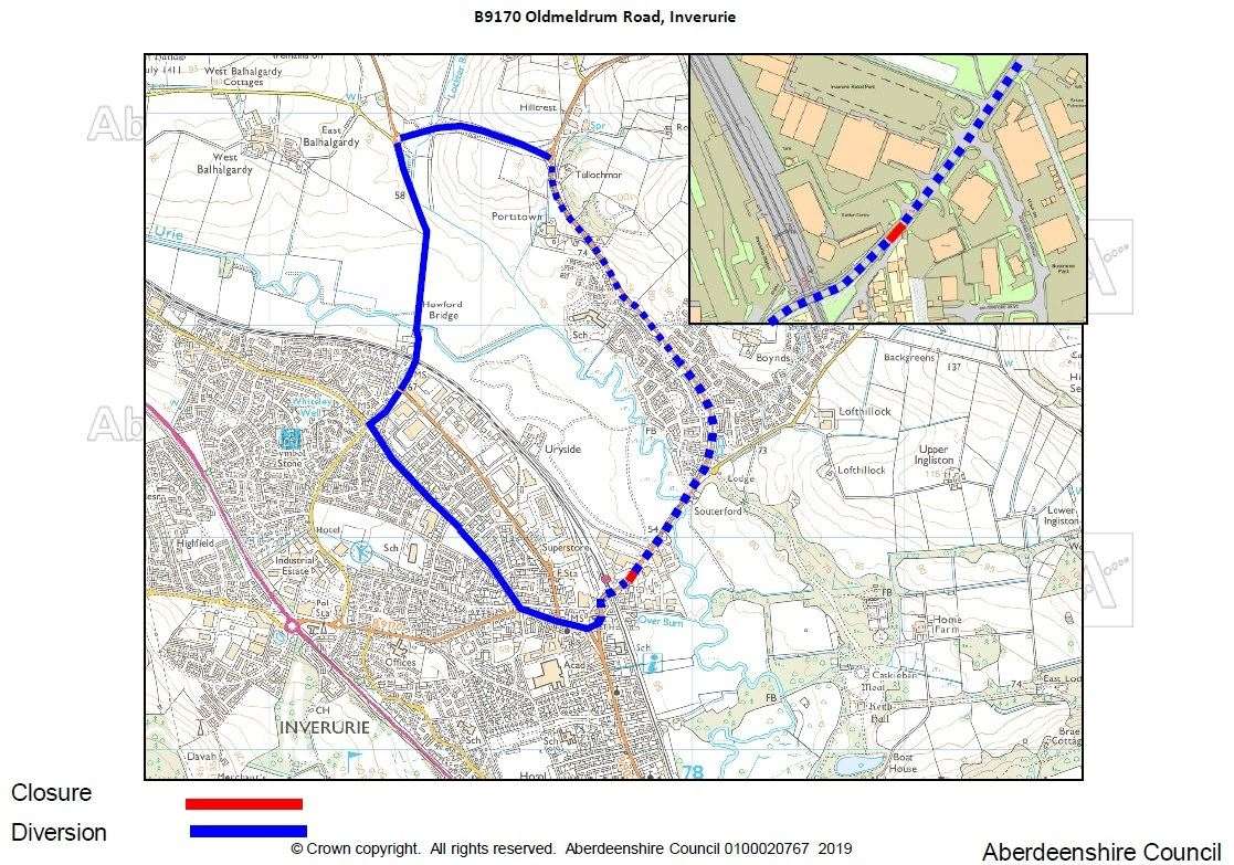 Sewer works are set to take place in Inverurie next to the retail park for a total of three weeks.