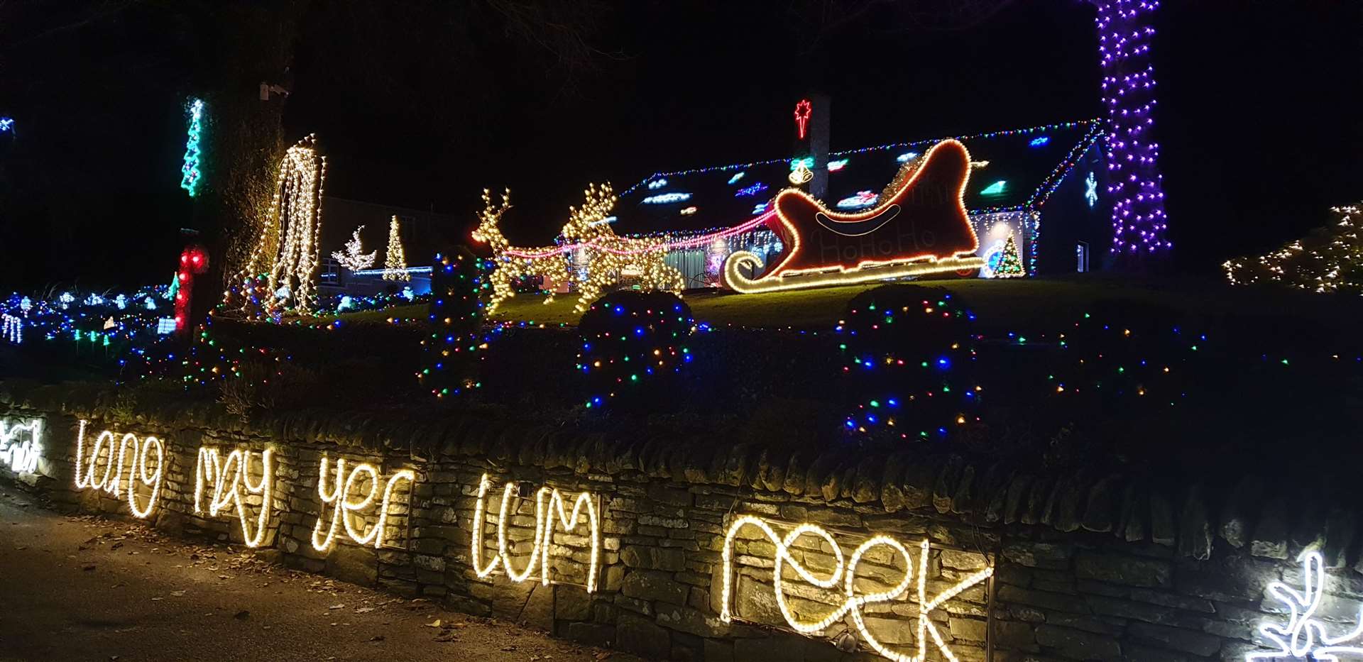 Callum Stuart's festive illuminations light up his house.