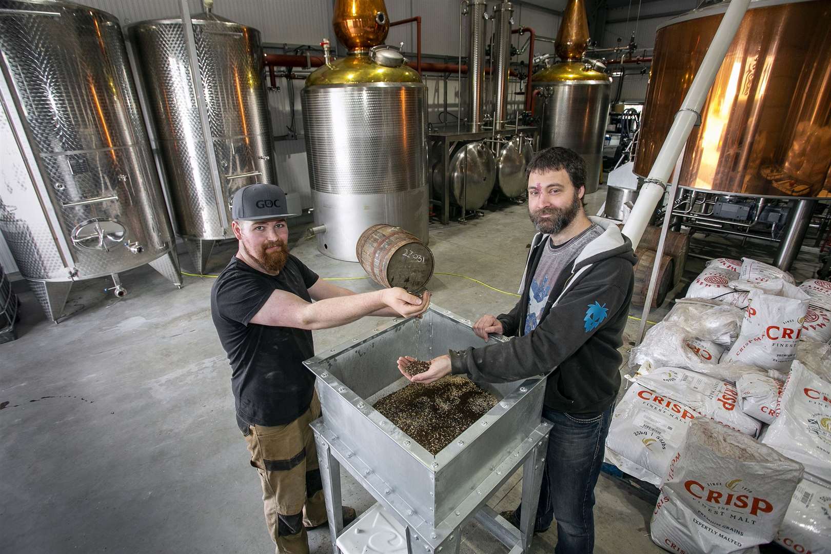 Co-founder of Burn o'Bennie Distillery Liam Pennycook (left) and Dave McHardy, operations director at Fierce Beer.