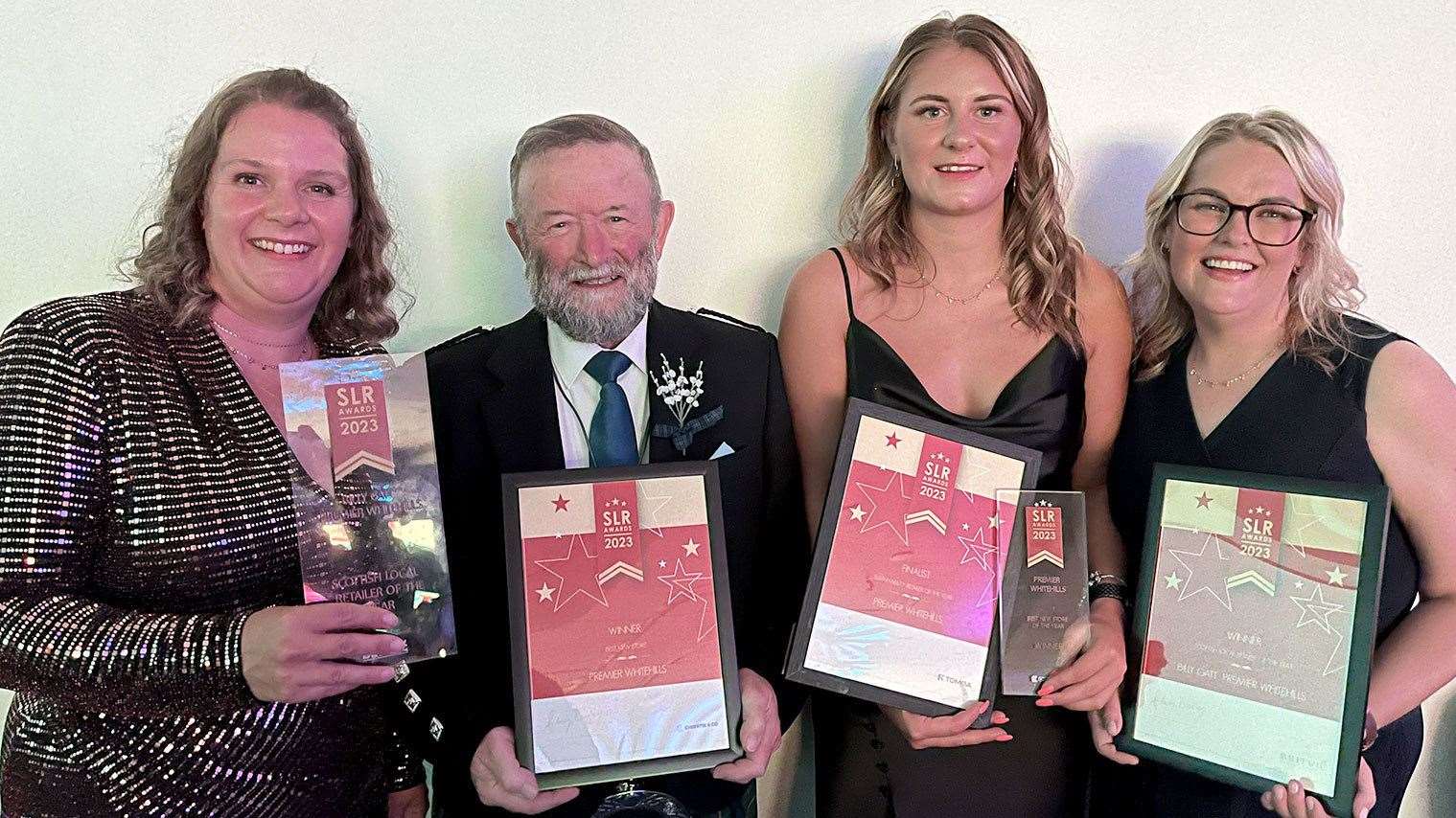 The Whitehills Premier staff with their awards (from left) are: Gemma Law, Johnny Stephen, Bethany Gatt and Kelsey Craib.
