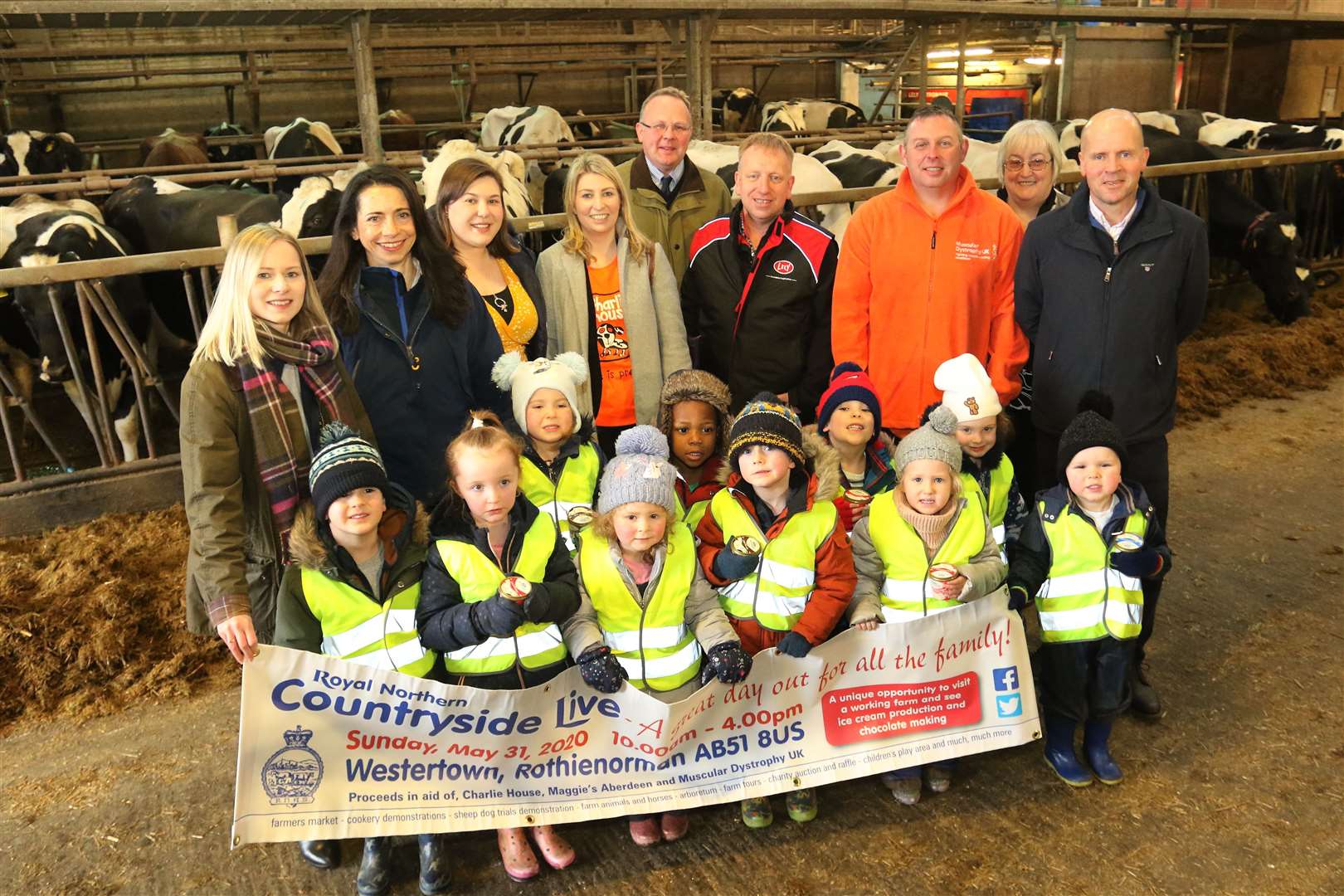 The RNAS and children from Cherry Tree Nursery launched the Open Farm Day which will be held at Mackie's.