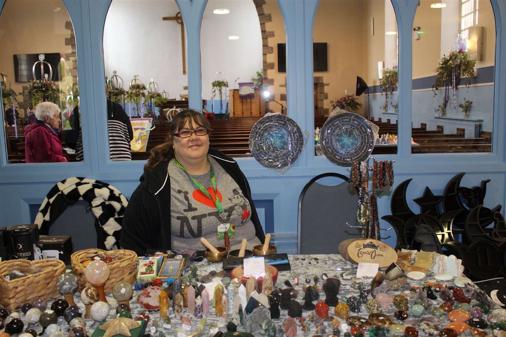 Insch crafter Teresa Drummond at her lapidary sttall at St Andrews church, High Street, Inverurie on SaturdayPicture: Griselda McGregor