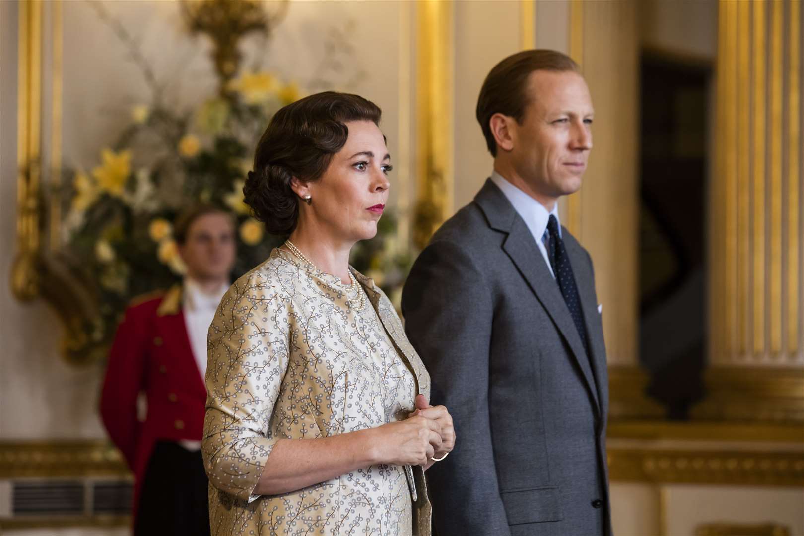 Tobias Menzies as Philip with Olivia Colman as the Queen (Netflix)