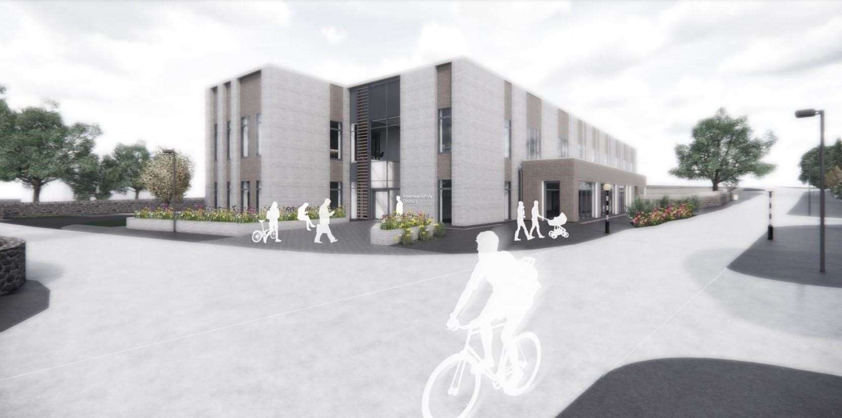 An artist impression of the proposed new Aberdeenshire Council facilities in Ellon.