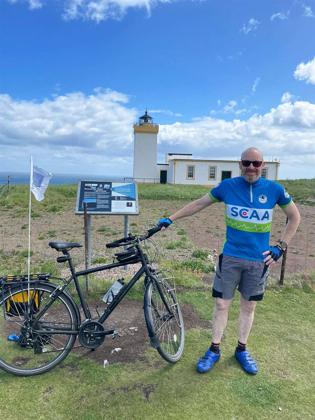 For good measure, GP Barry Watt cycled on to Duncansby Head after reaching John o' Groats.