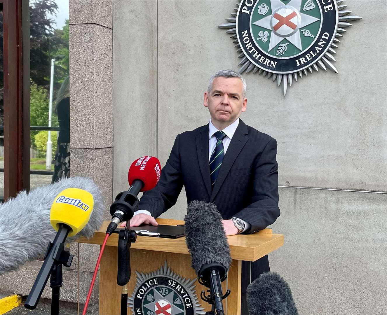Detective Chief Superintendent Eamonn Corrigan at a press conference about the investigation into the attempted murder of DCI John Caldwell (David Young/PA)