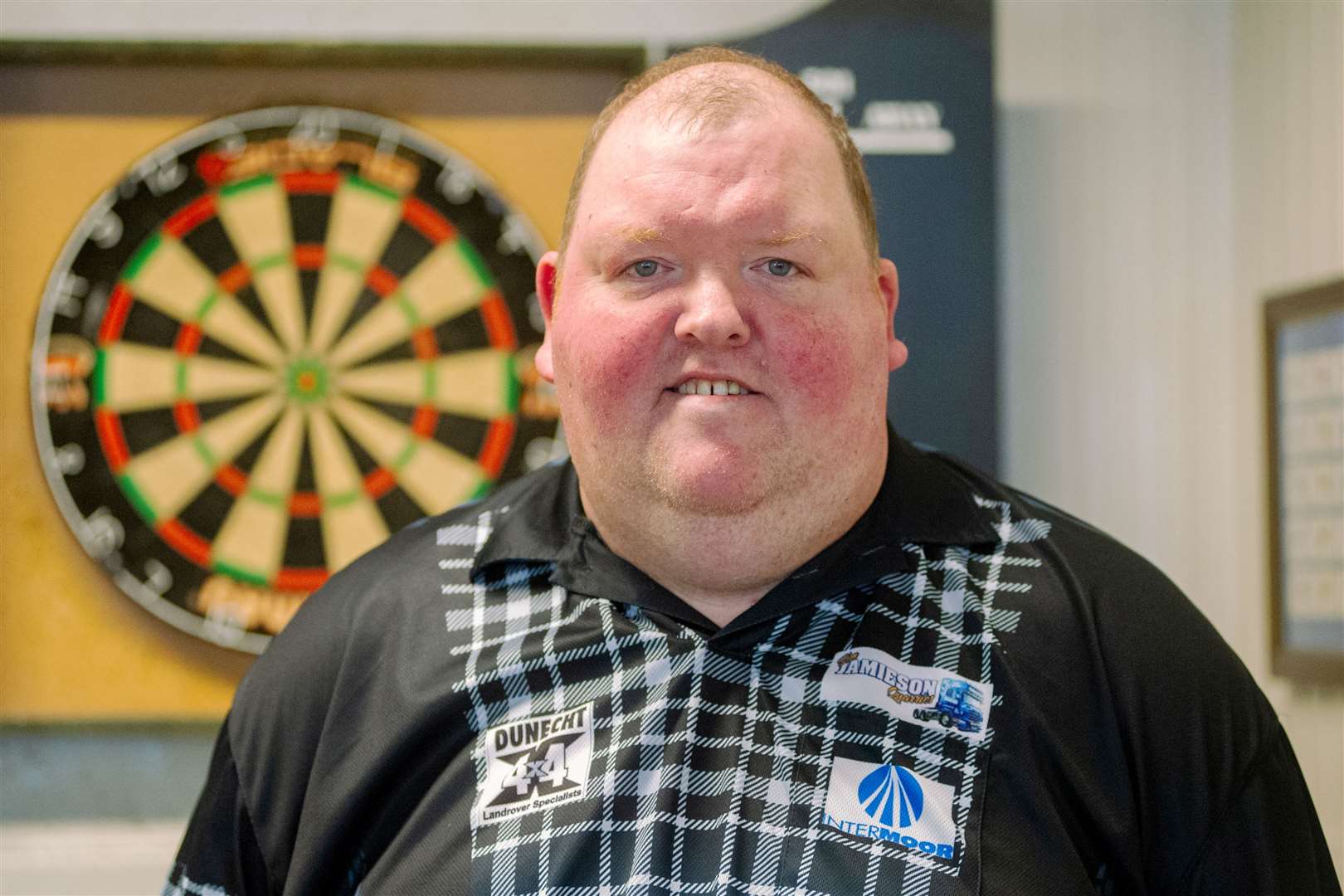 Pictured before the coronavirus pandemic in Huntly’s Crown Bar, John Henderson has been competing in tournaments from his own bedroom at home.Picture: Daniel Forsyth