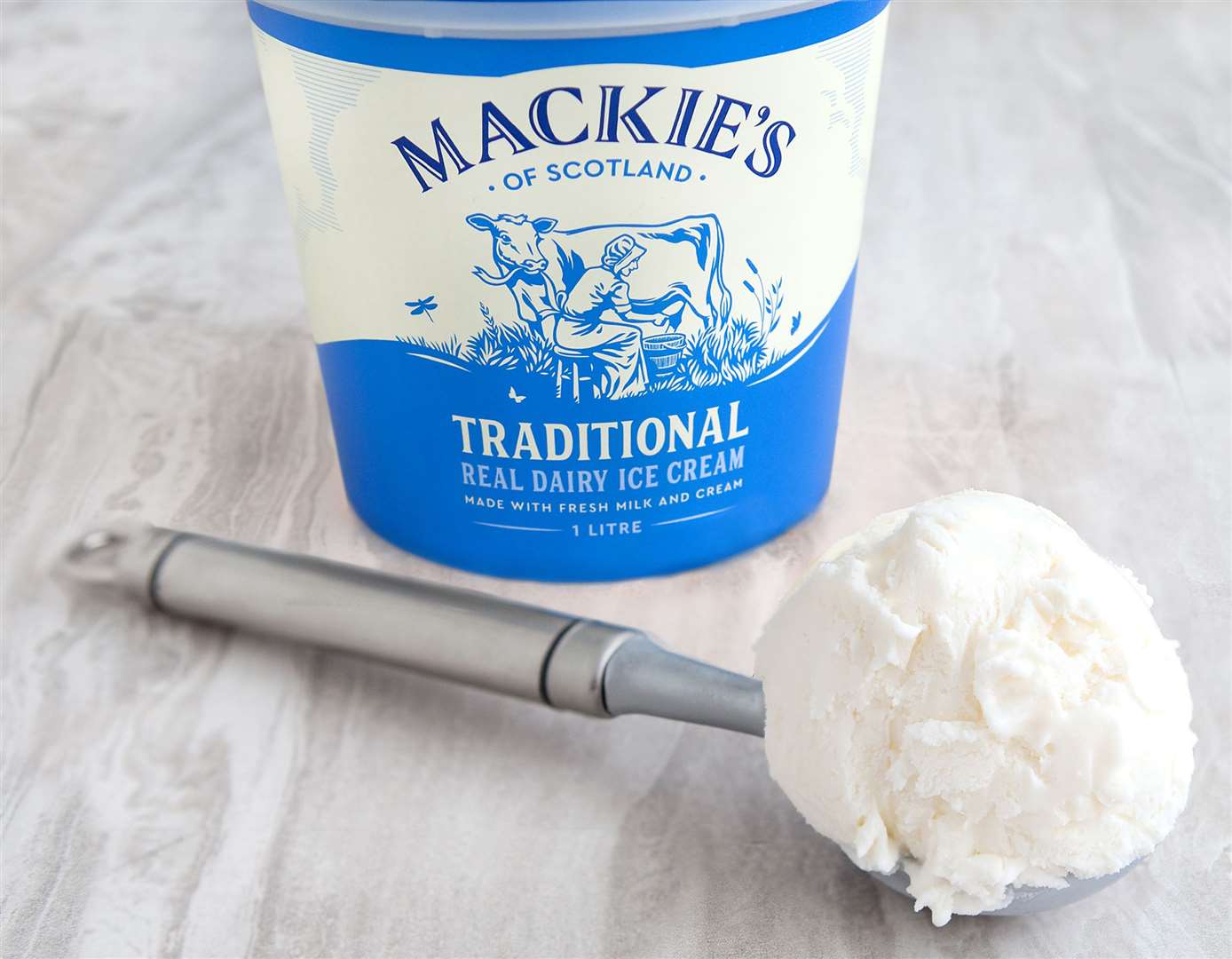 The Traditional flavour one litre ice cream tub.