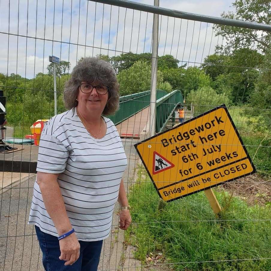 Councillor Gillian Owen popped along to check on progress at the worksite.