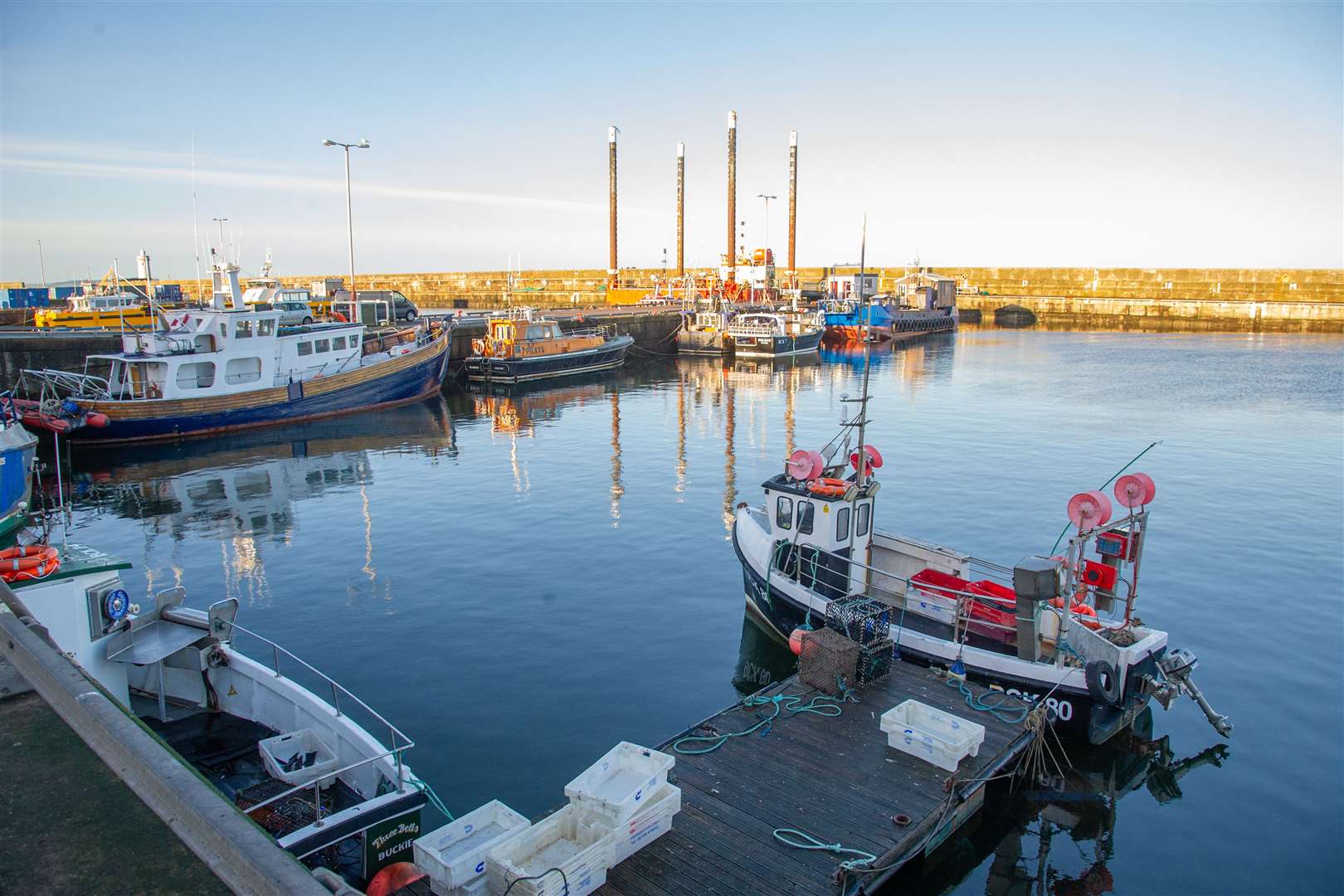 Only two boats landed their catches at Buckie Harbour last week. Picture: Daniel Forsyth