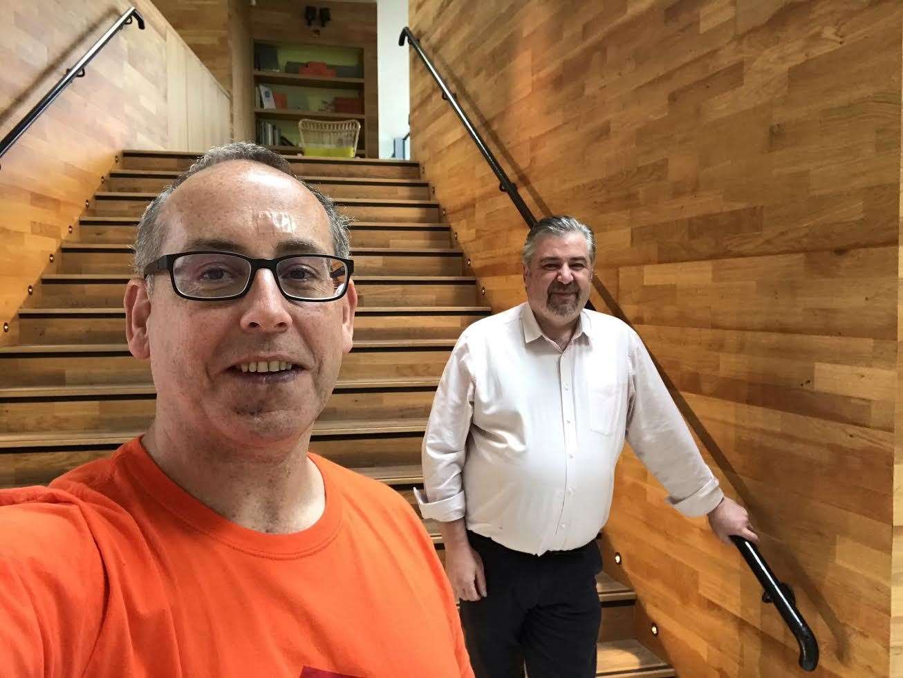 Centre Fundrasing Manager Richard Stewart and Maggie's Centre Head Kevin Matheson take on the miles for Maggies challenge.