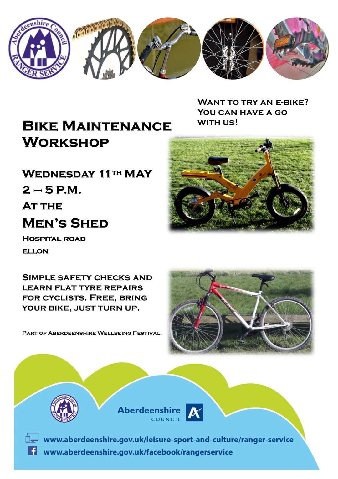 A publicity poster for the free bike event.