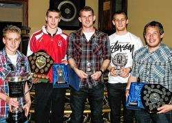 The winners from Deveronvale’s player of the year awards (from left) are Craig Simpson, Graeme Rodger, James Blanchard, Graeme Watt and Mark Chisholm.
