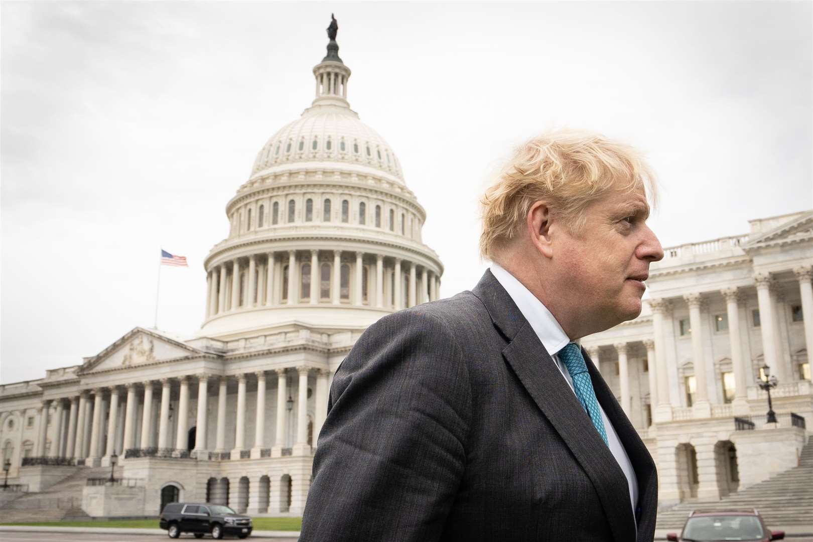 Prime Minister Boris Johnson at the Capitol Building in Washington (Stefan Rousseau/PA)