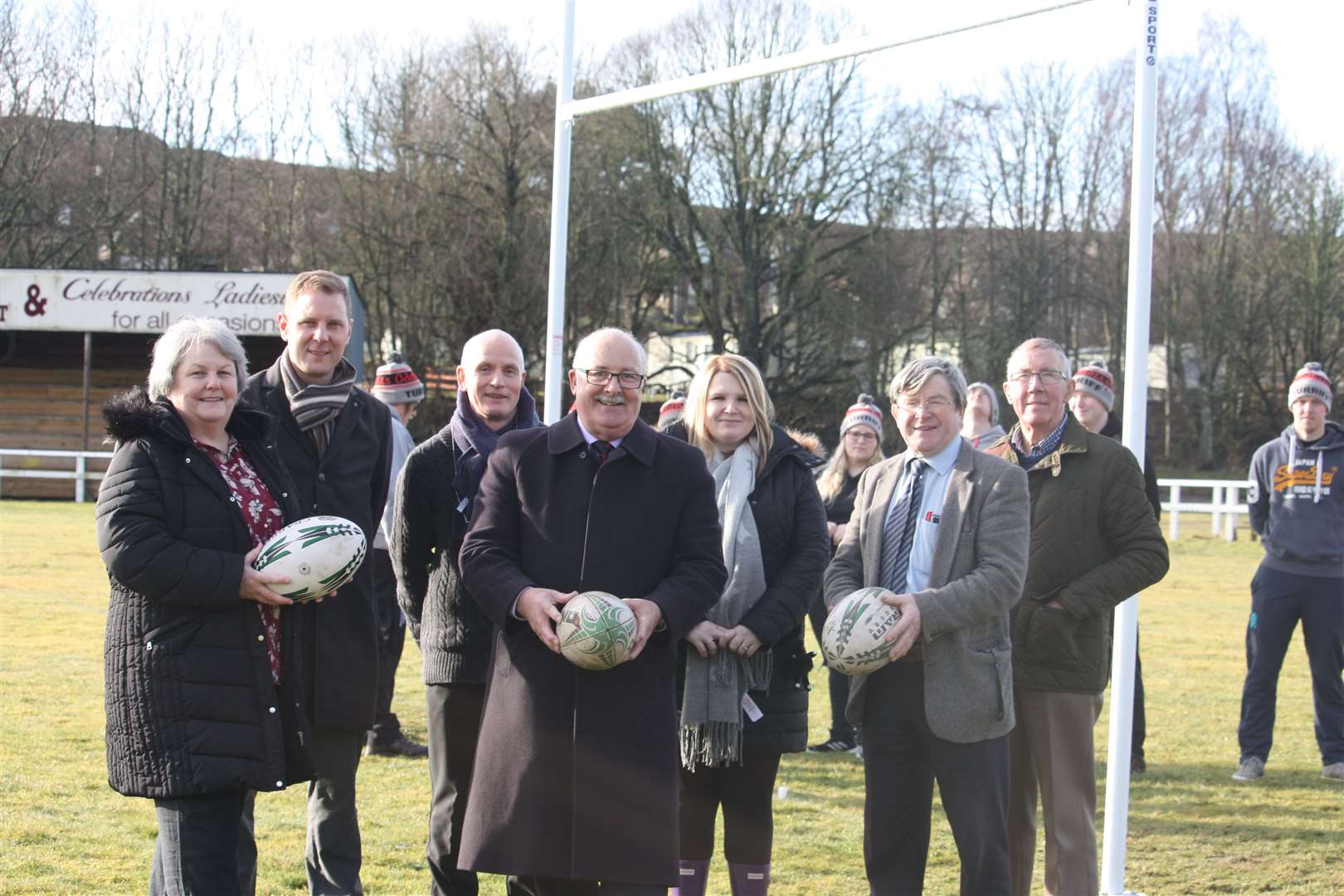 Councillors Anne Stirling, Alastair Forsyth, Ian Taylor and Sandy Duncan praised the club and partners' work. Picture: Grant Milne